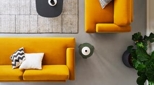 mustard yellow sofa