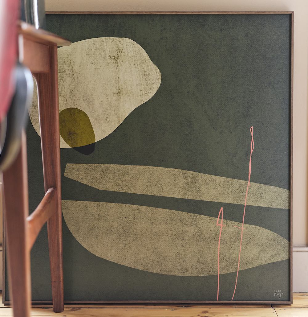 green abstract wall art