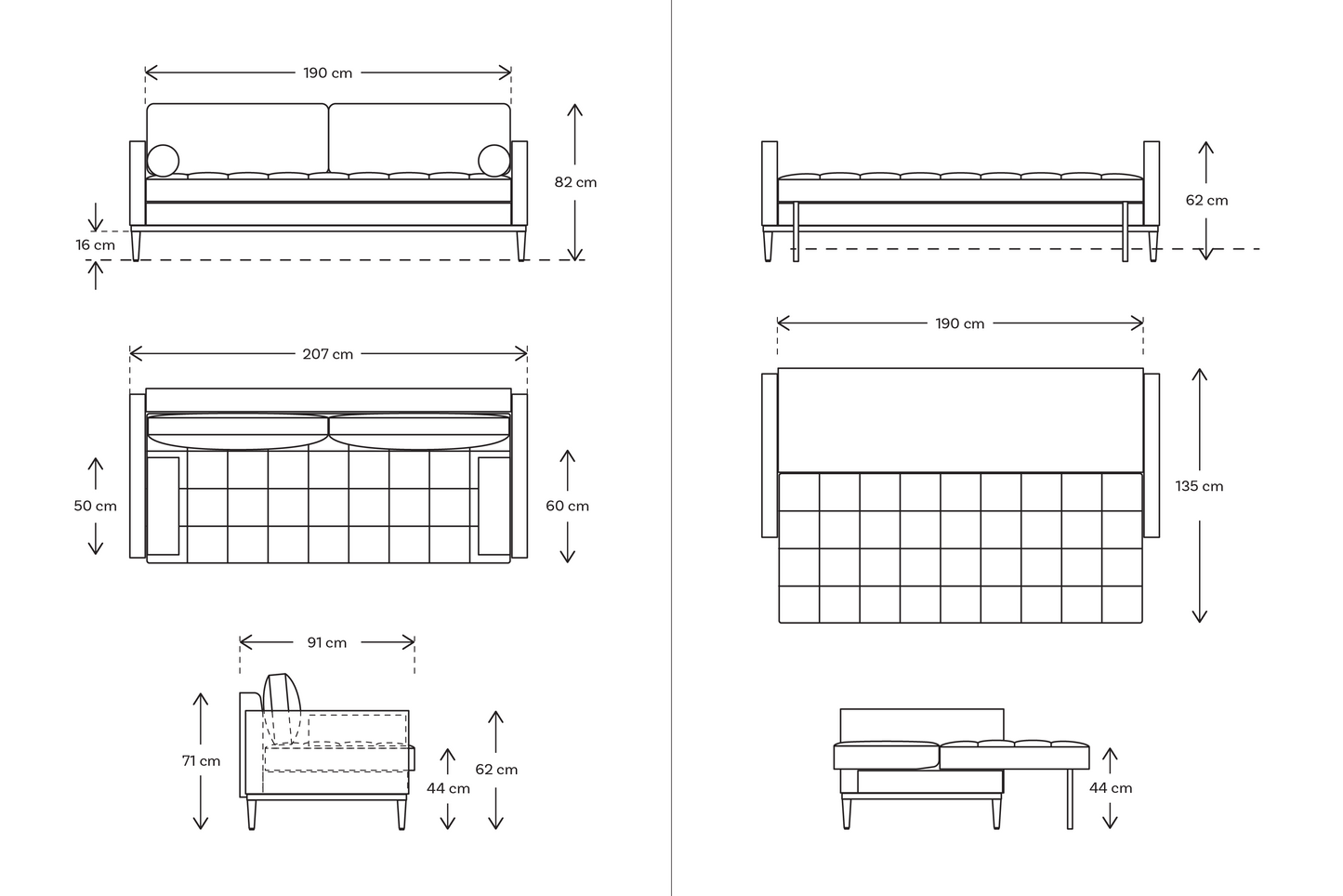 Model 02 3-Seater Sofa Bed