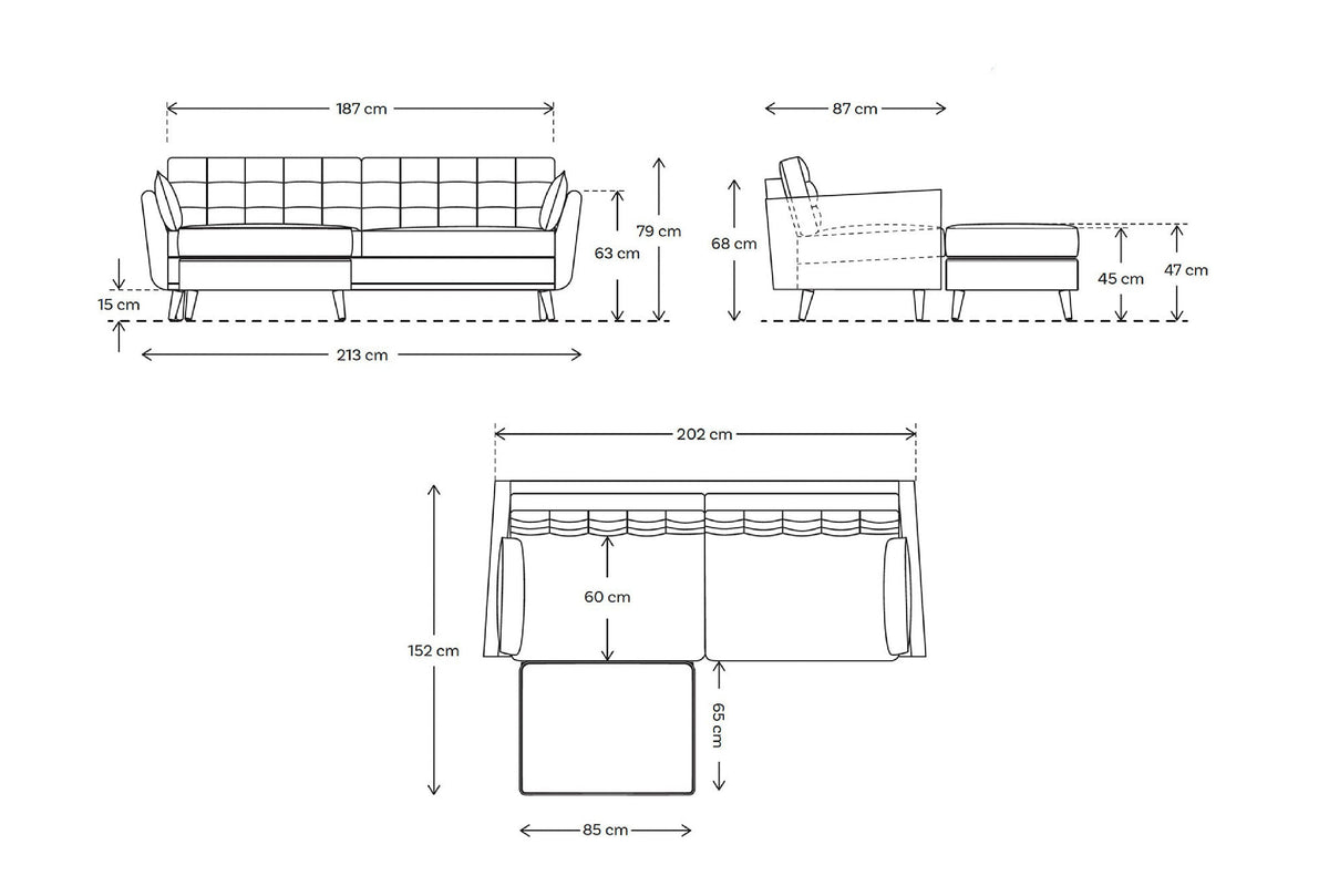 Model 10 3-Seater Right Chaise Sofa
