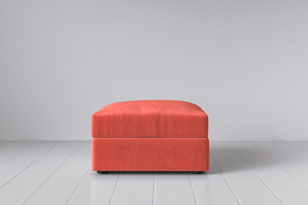 Coral Image 1 - Model 06 Ottoman in Coral Front View