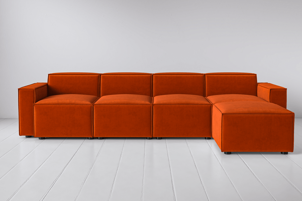 Paprika Image 1 - Model 03 4 Seater Right Chaise in Paprika Front View
