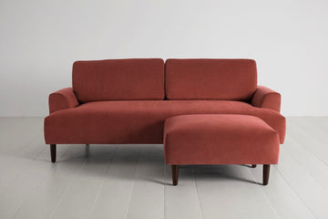 Brick Image 1 - Model 05 2 Seater Chaise in Brick Velvet - Front View