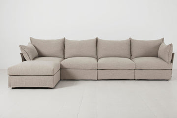 Pumice Image 1 - Model 06 4 Seater Left Corner Sofa in Pumice Front View
