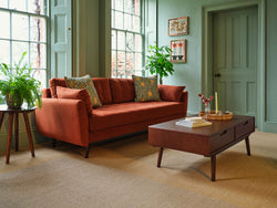 burnt orange 3 seater sofa