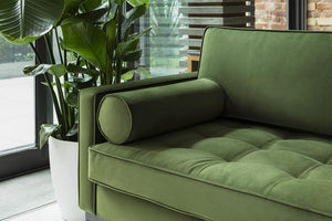 green velvet sofas