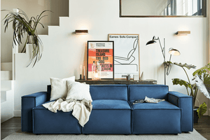 Velvet Blue 3 Seater Sofa