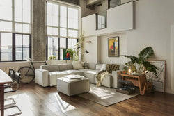 White corner modular sofa