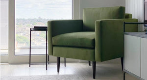 velvet green armchairs