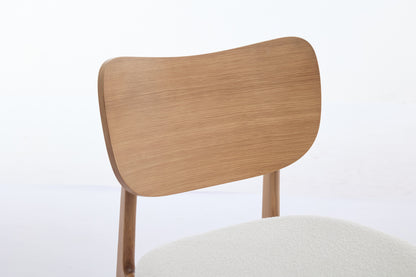 Dining Chair 02 (set of 2), Oak / Ivory