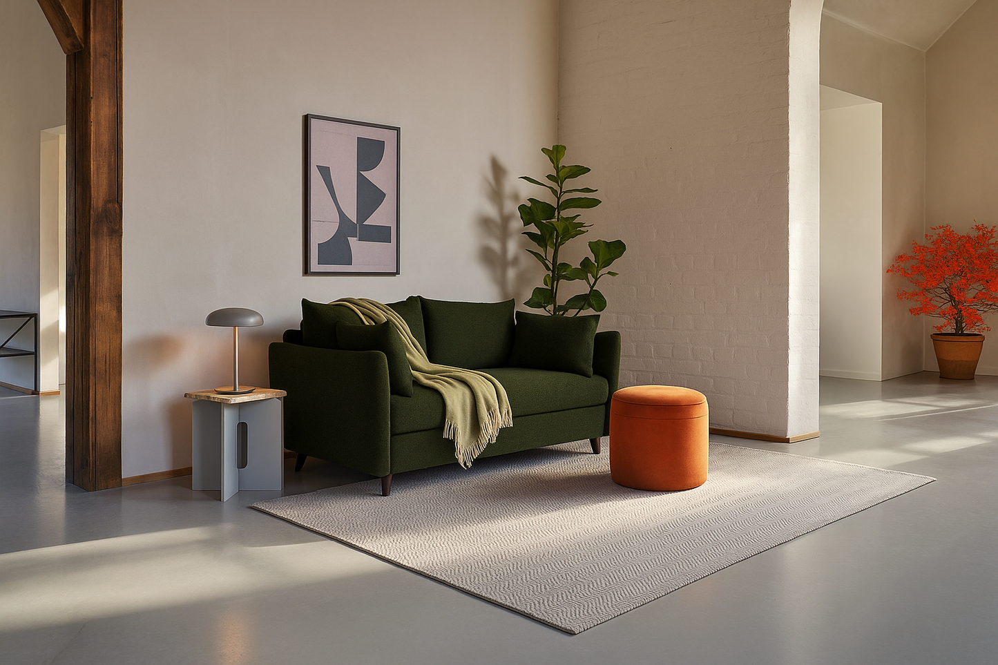 Model 08 Sofa Bed 2 Seater, Fern