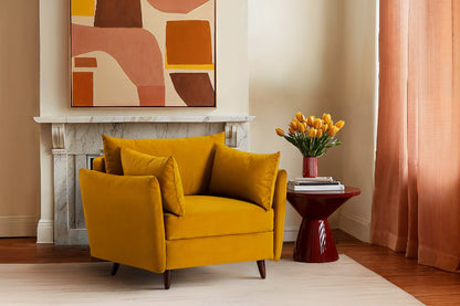 Model 08 Chair Bed Single Sofa Bed, Mustard