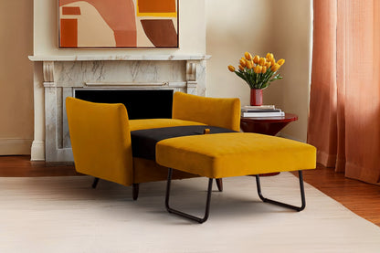 Model 08 Chair Bed Single Sofa Bed, Mustard