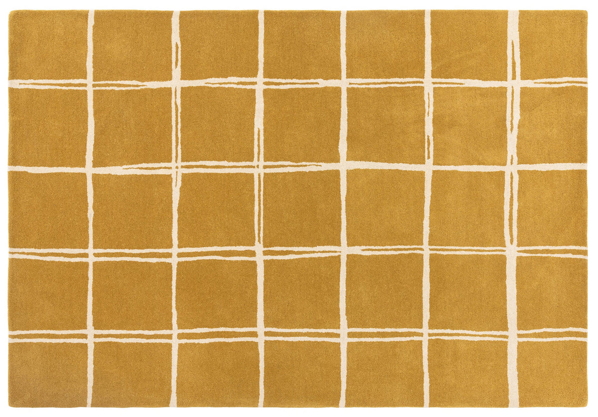 Albany Grid Gold Rug, 120x170