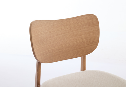 Dining Chair 02 (set of 2), Oak / Oatmeal