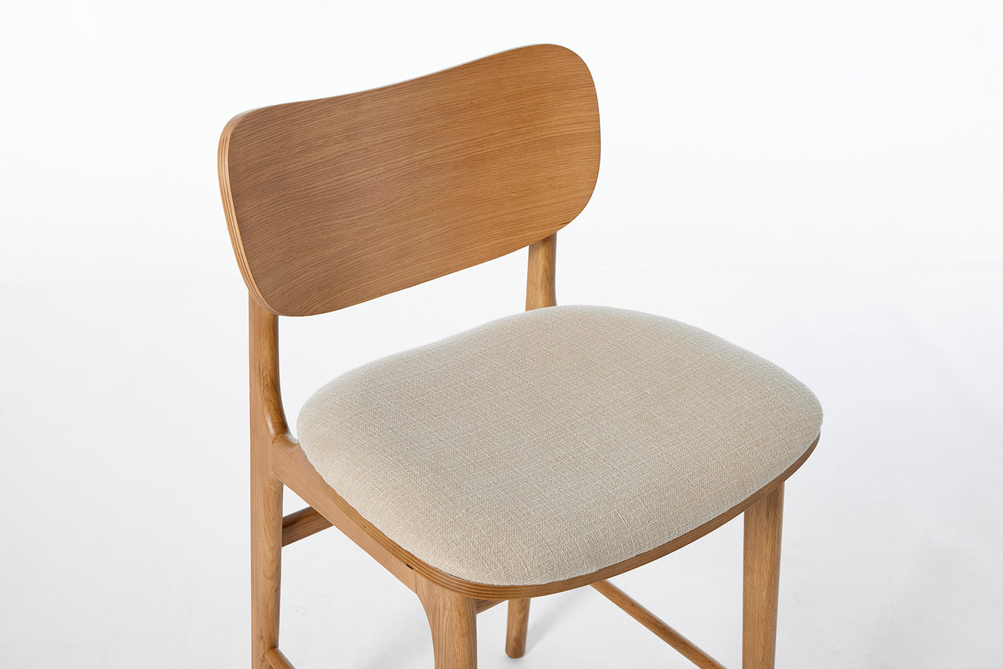 Bar Stool 02, White Oak / Oatmeal