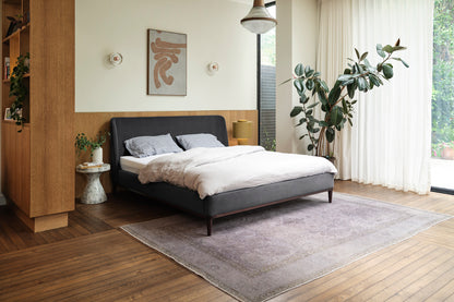 Bed 02 Super King Sized Bed, Charcoal