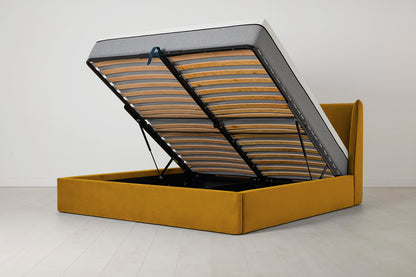 Bed 03 Storage Super King Sized Bed, Mustard