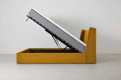 Bed 03 Storage Super King Sized Bed, Mustard