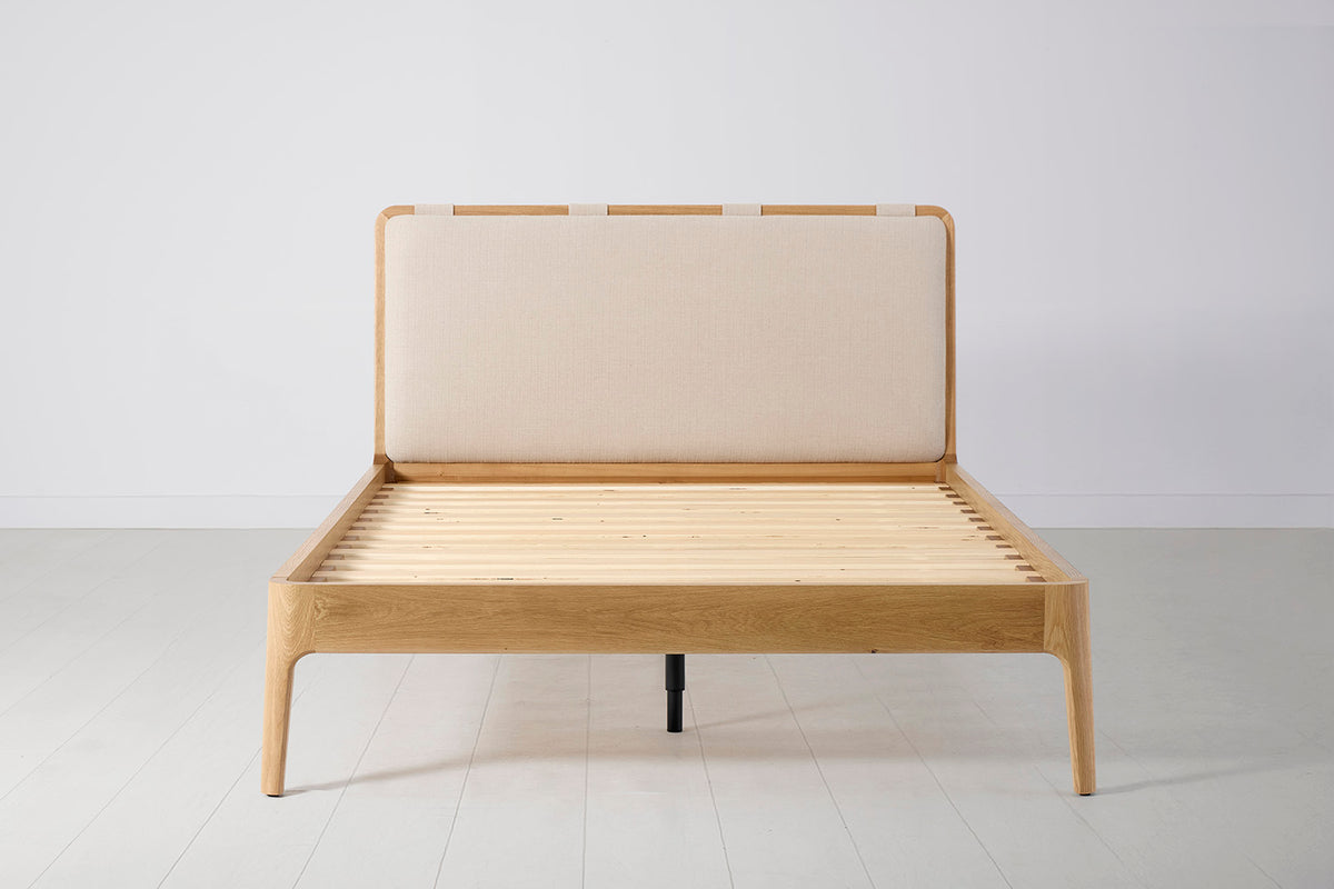 Bed 05 Double Bed, Oak / Oatmeal