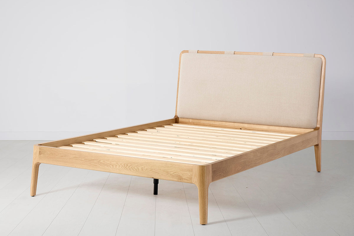 Bed 05 Double Bed, Oak / Oatmeal