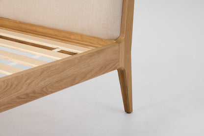 Bed 05 Double Bed, Oak / Oatmeal