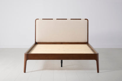 Bed 05 Double Bed, Walnut / Oatmeal