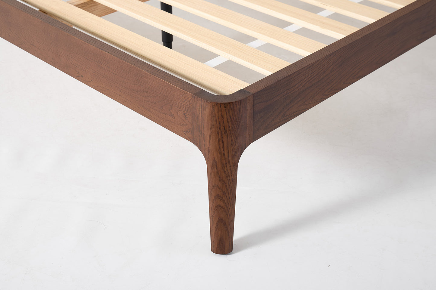 Bed 05 Double Bed, Walnut / Oatmeal