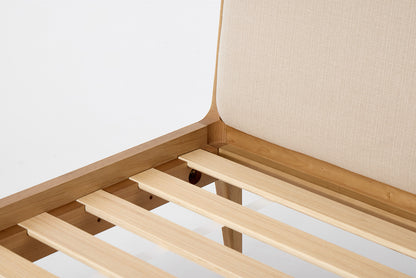 Bed 05 King Sized Bed, Oak / Oatmeal
