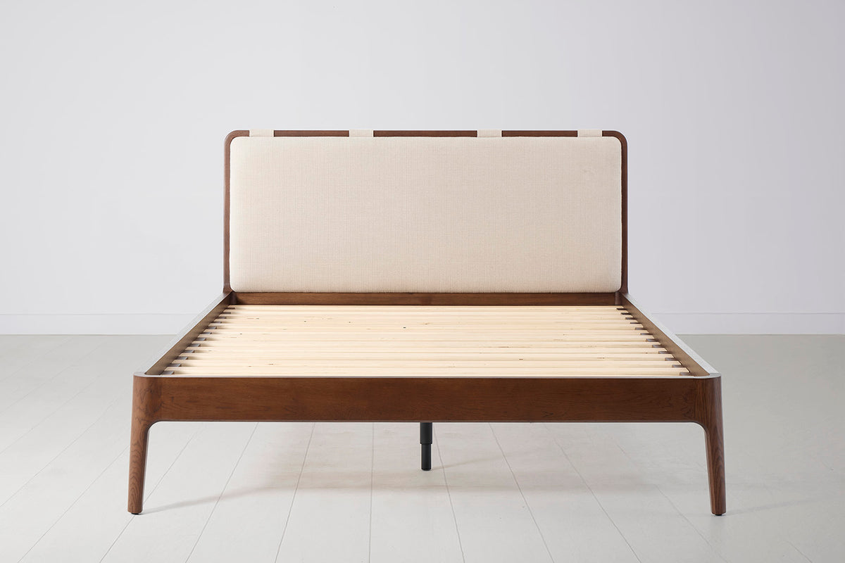 Bed 05 King Sized Bed, Walnut / Oatmeal