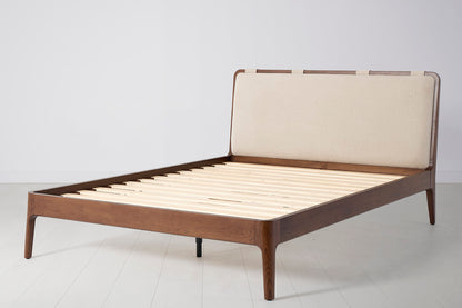 Bed 05 King Sized Bed, Walnut / Oatmeal
