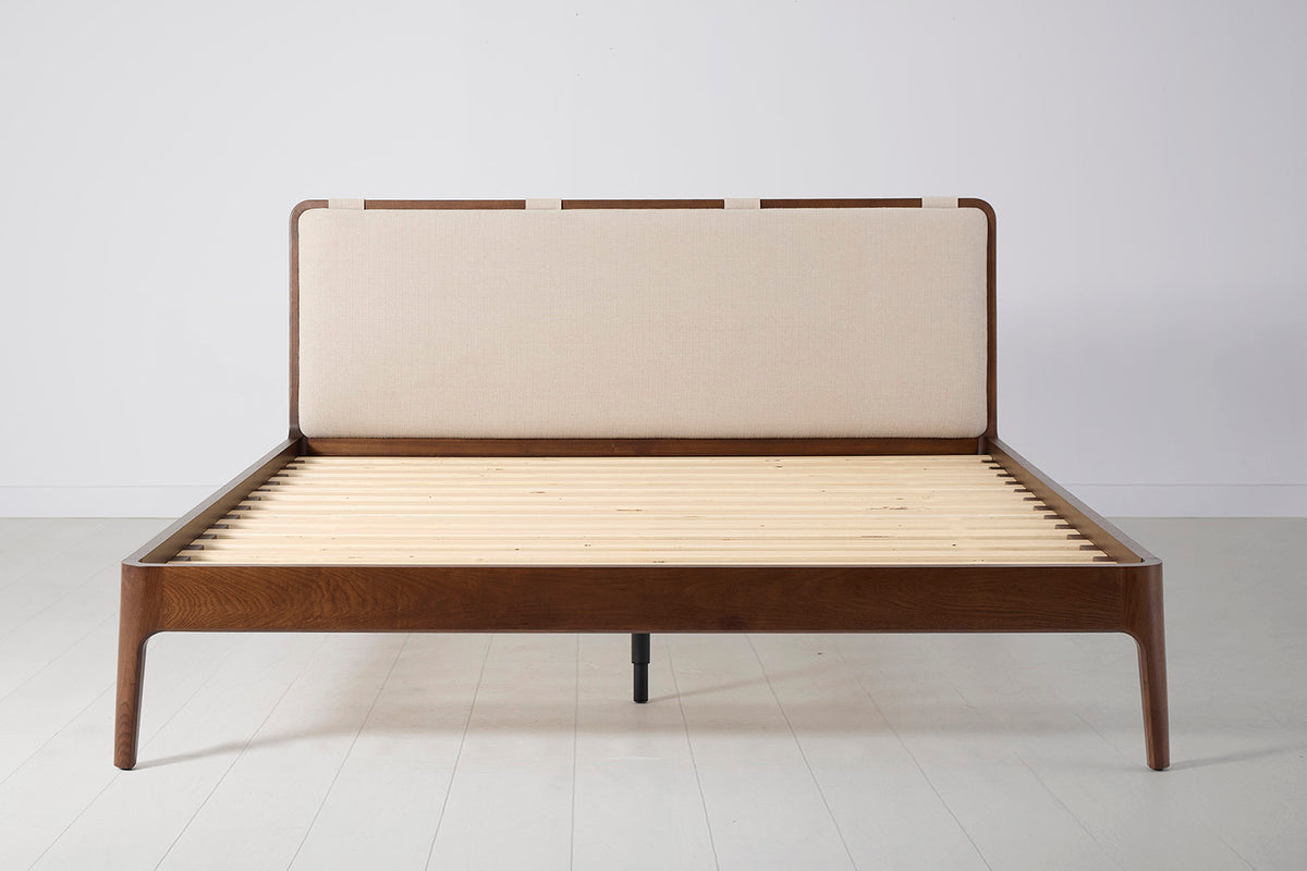 Bed 05 Super King Sized Bed, Walnut / Oatmeal