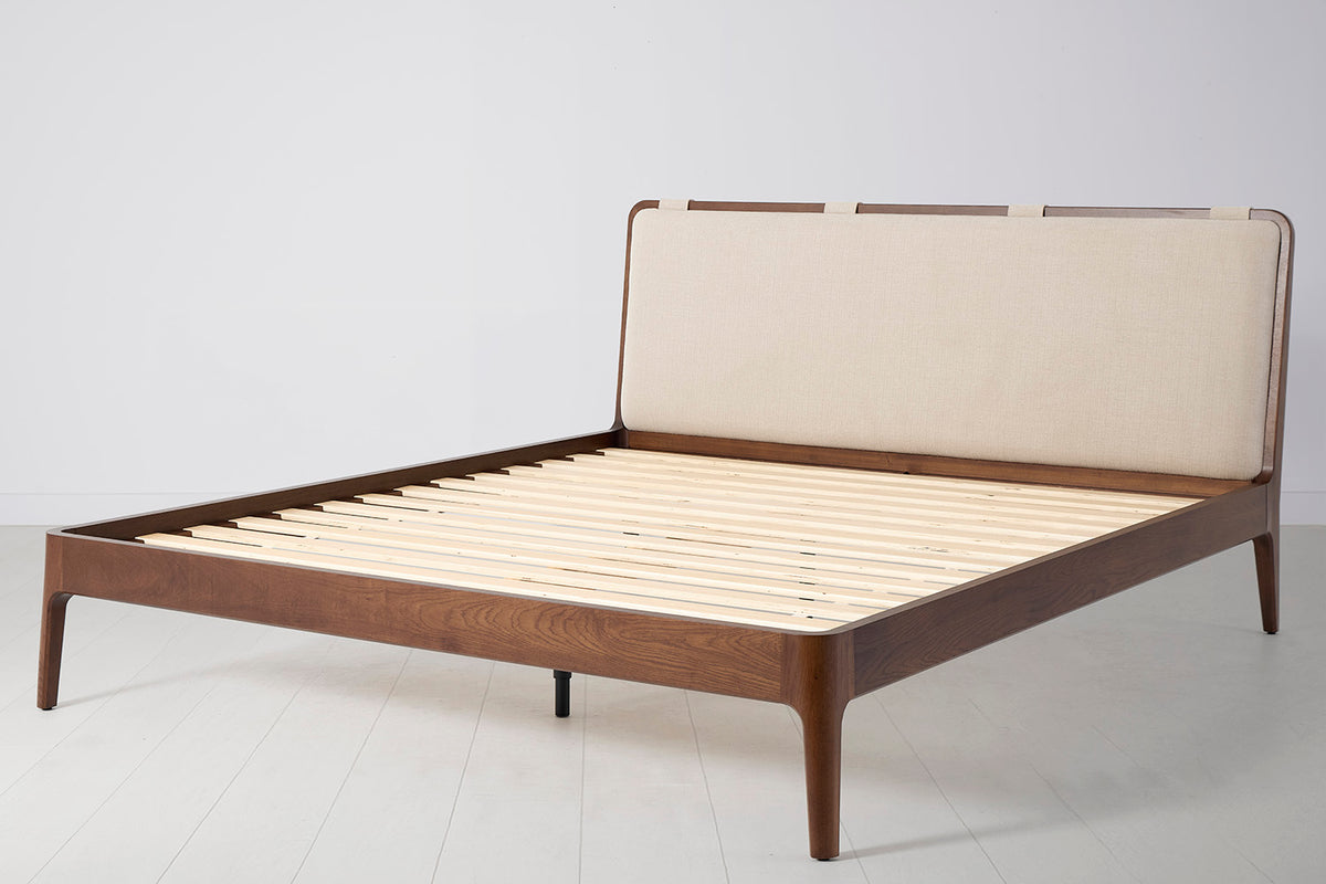 Bed 05 Super King Sized Bed, Walnut / Oatmeal