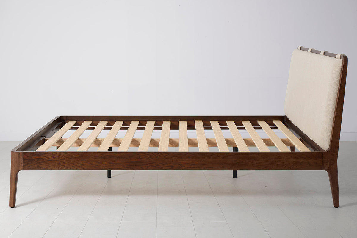 Bed 05 Super King Sized Bed, Walnut / Oatmeal