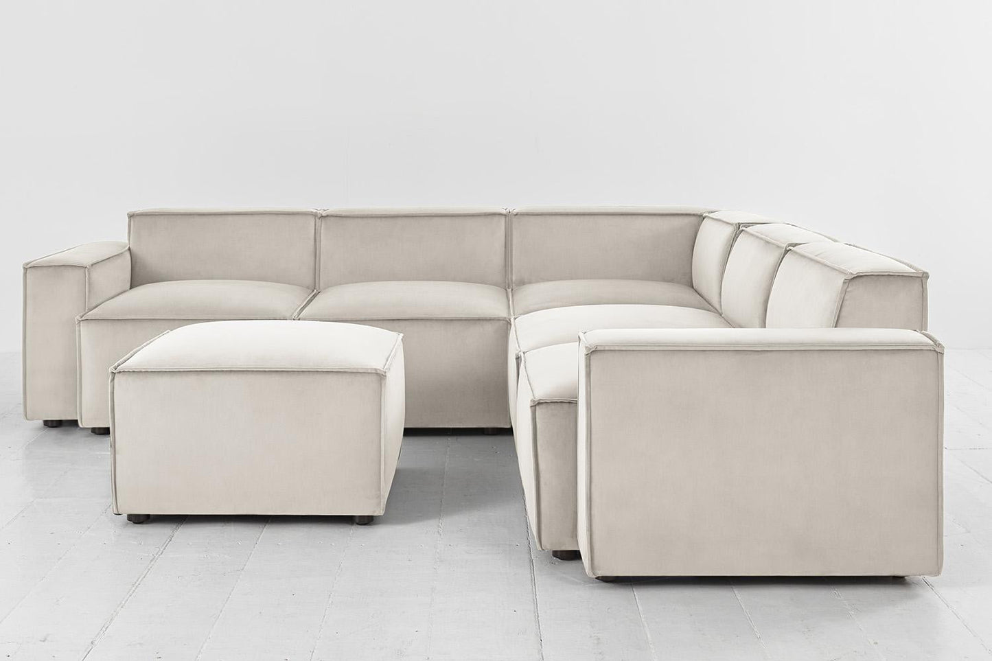 Model 03 Corner Sofa with Ottoman, Bone