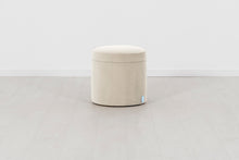 Storage Ottoman in cream velvet