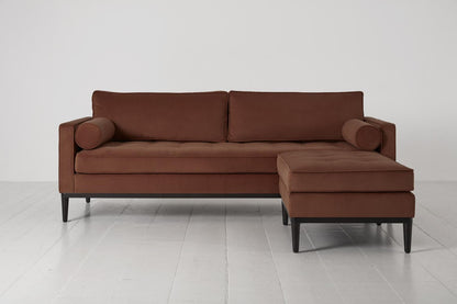 Model 02 3-Seater Sofa with Ottoman, Brick