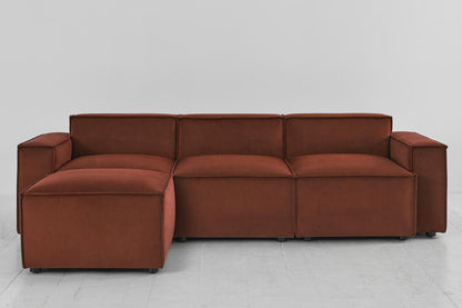 Model 03 3-Seater Left Chaise Sofa, Brick