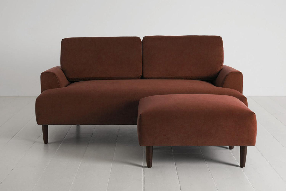 Ottoman in orange velvet