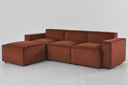 Model 03 3-Seater Left Chaise Sofa, Brick