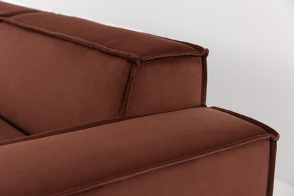 Model 03 3-Seater Right Chaise Sofa, Brick