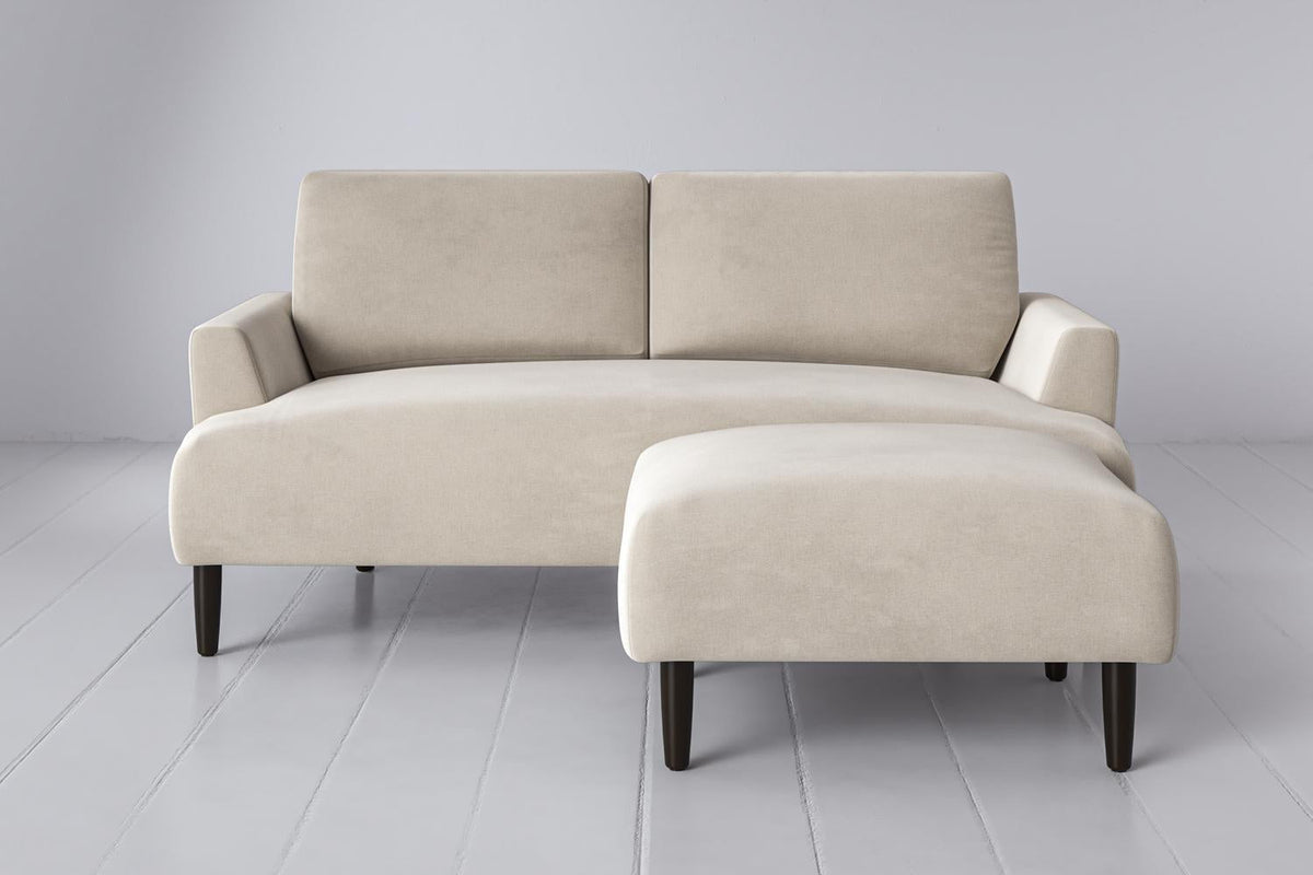 Ottoman in cream chenille