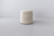 Storage Ottoman in cream chenille