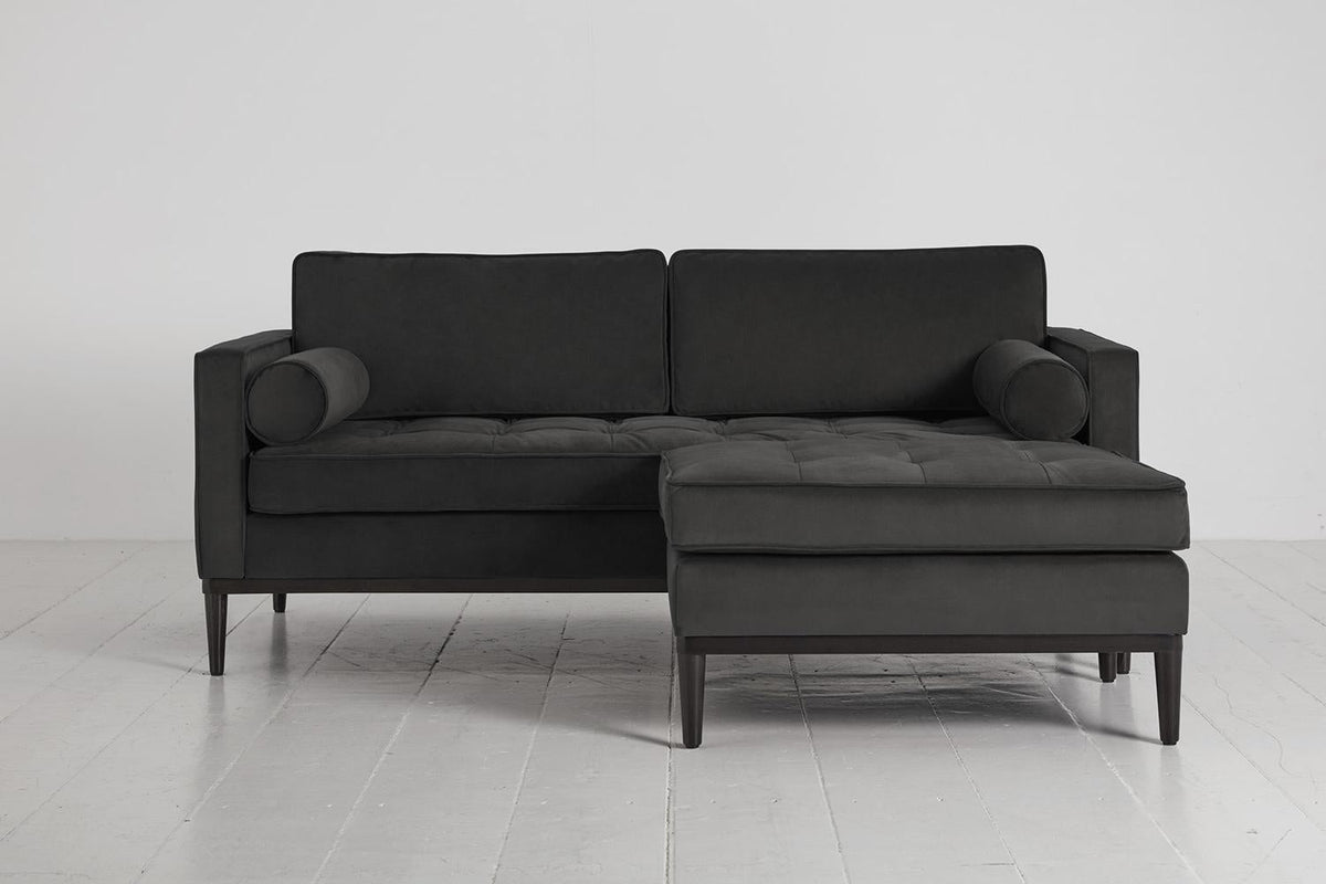Model 02 2-Seater Sofa with Ottoman, Charcoal