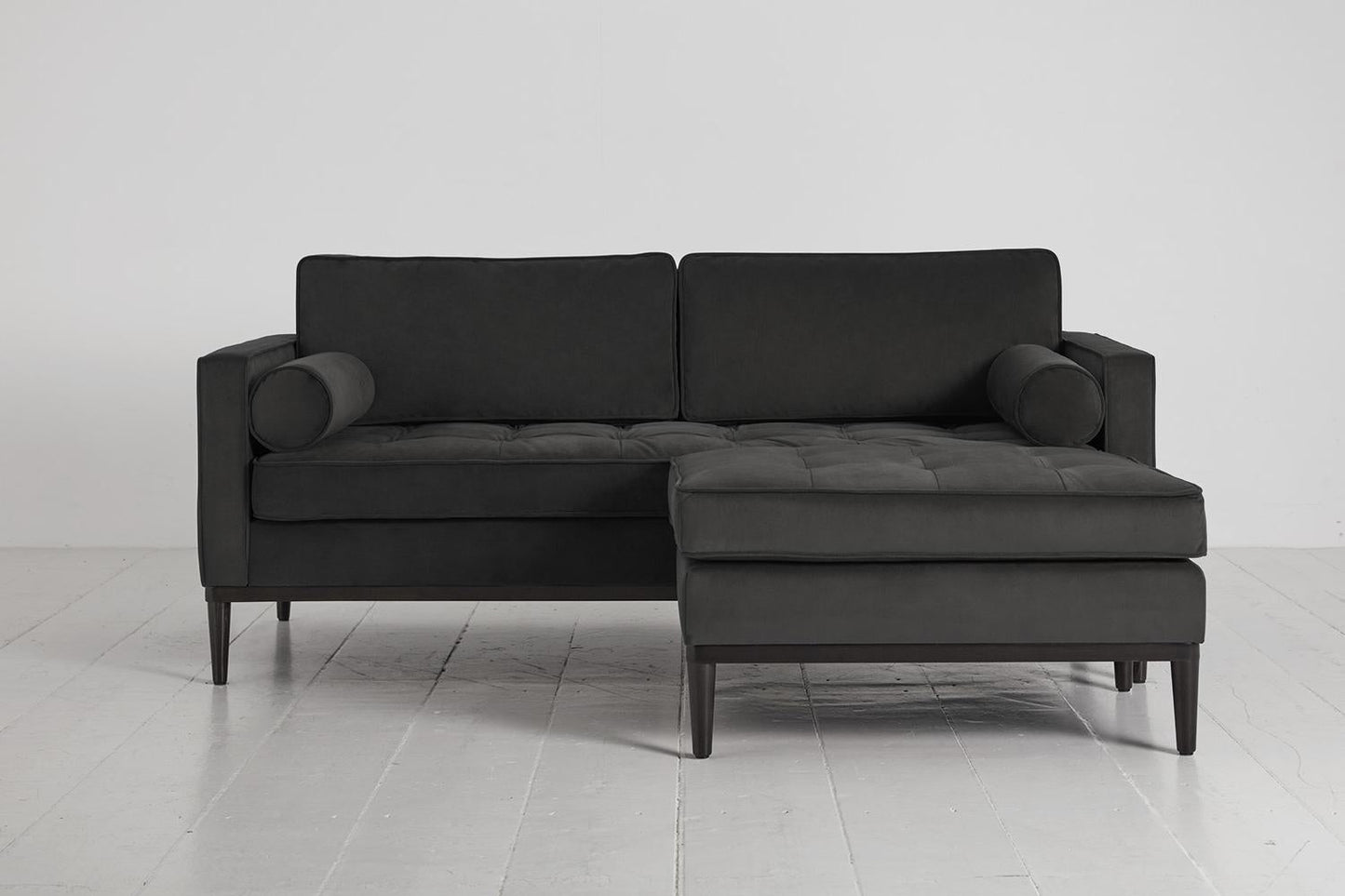 Model 02 2-Seater Sofa with Ottoman, Charcoal
