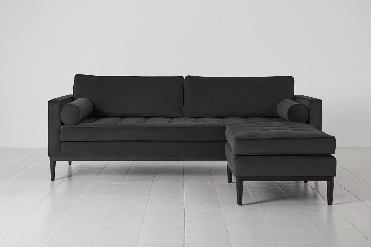 Model 02 3-Seater Sofa with Ottoman, Charcoal