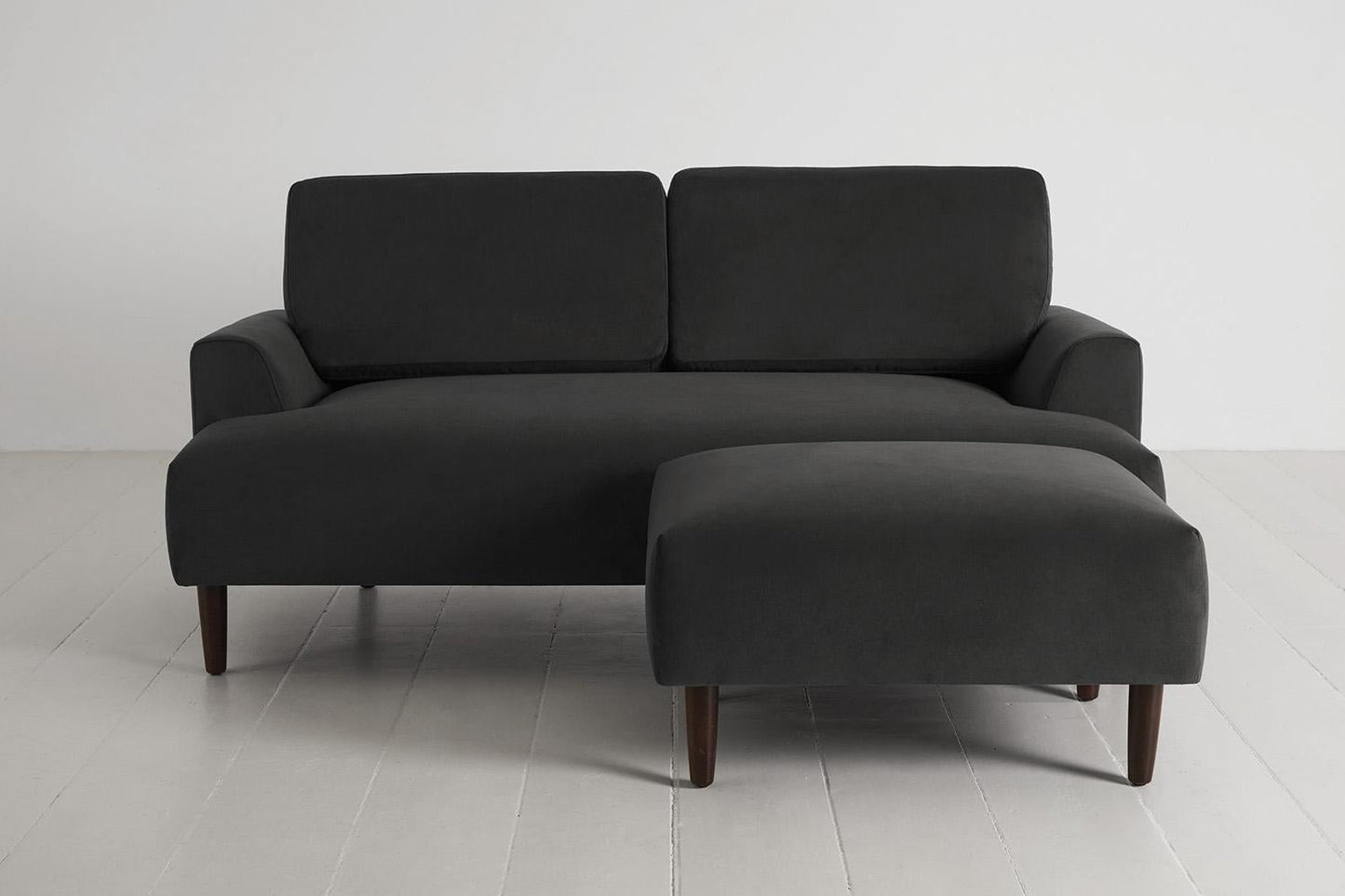 Model 05 2-Seater Sofa with ottoman, Charcoal