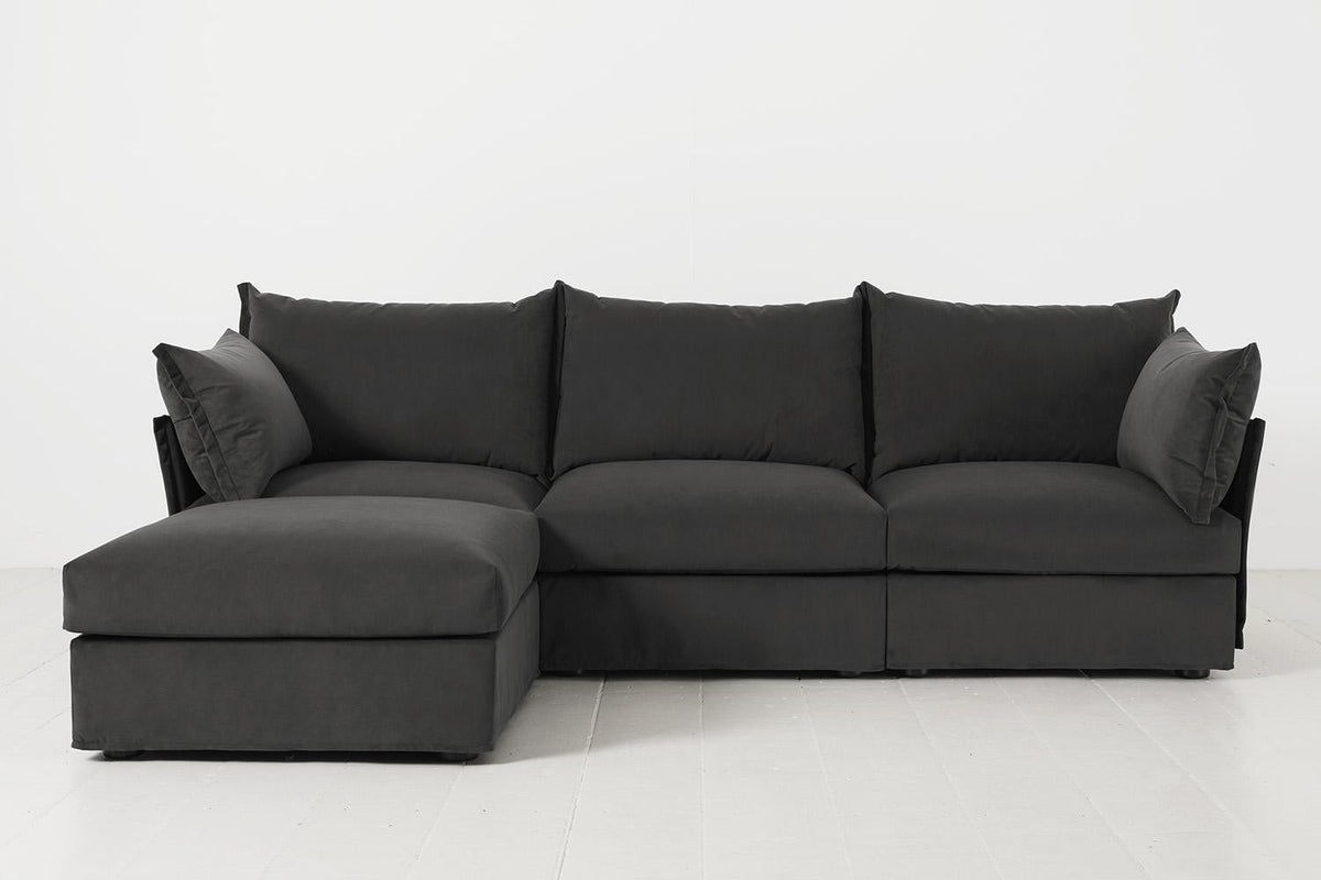 Model 06 3-Seater Left Chaise Sofa, Charcoal