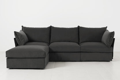 Model 06 3-Seater Left Chaise Sofa, Charcoal