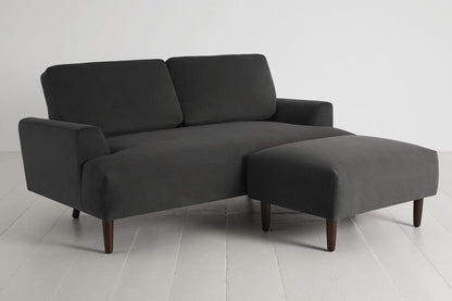 Model 05 2-Seater Sofa with ottoman, Charcoal
